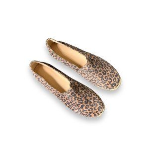 $450 Stuart Weitzman Women 8 Cappucino Animal Print Mykonos Espadrille Flats